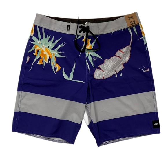NWOT VANS Purple Tropical Board Shorts size 32 - Picture 1 of 8